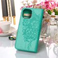 thumbnail image 7 of SaniMore Case for iPhone 15 Pro (6.1" 2023), PU Leather Skin with Luxury Embossed Butterfly [Wrist Strap & Card Slots & Flip Kickstand] Full-body Shockproof Business Wallet Cover, Green, 7 of 7