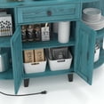 thumbnail image 4 of Katalora Sideboard Buffet Cabinet with Power Outlet,Freestanding Kitchen Cabinet with Storage,Accent Coffee Bar with Doors,Vintage Blue, 4 of 6