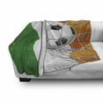 thumbnail image 3 of Irish Soft Flannel Fleece Throw Blanket, Sports Theme Soccer Ball in a Net Game Goal with Ireland National Flag Victory Win, Cozy Plush for Indoor and Outdoor Use, 50" x 60", Multicolor, by Ambesonne, 3 of 6