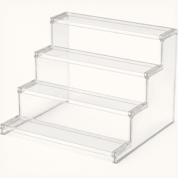 Norcho 4-Tier Cupcake Display Stand, Clear Tiered Shelf for Desserts, Figurines, and Party Decor, 12-Inch, 1-Pack