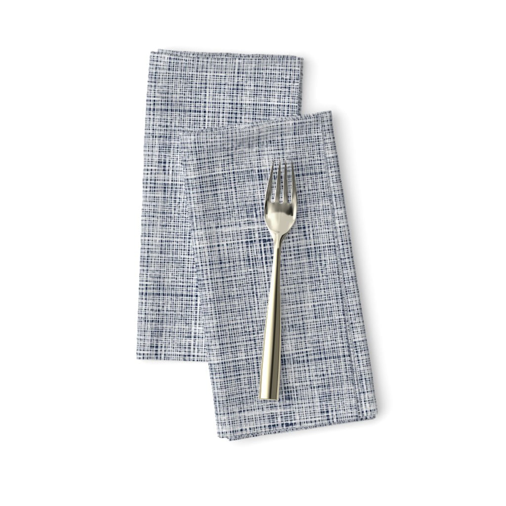 Grasscloth Navy Blue Grass Cloth Cotton Dinner Napkins by Roostery Set of 2 