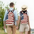 thumbnail image 5 of Rateoe Vintage American Flag Pattern Canvas College Laptop Backpack,Travel Daypack,Durable Rucksack Travel Notebook Bag School Backpack Book Bag for Men Women-Small, 5 of 7