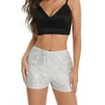 thumbnail image 2 of Baby Sweetie Women's Summer Sequins Shorts High Elastic Waist Sparkly Straight Leg Shorts Glitter Hot Party Shorts, 2 of 7