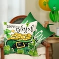thumbnail image 2 of St. Patrick''s Day Pillow Covers 16 x 16 Inch Set of 4, Green Shamrocks Lucky Charm Irish Kisses Leprechaun Hat Farmhouse Throw Pillowcases for Home Sofa Couch Cushion Decoration G424-16, 2 of 5