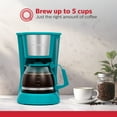 thumbnail image 5 of Holstein Housewares 5 Cup Drip Coffee Maker - Teal- Auto Pause and Serve, Removable Filter Basket, and Full View Water Window - Perfect for Brewing Rich-Tasting Coffee at Home, 5 of 10