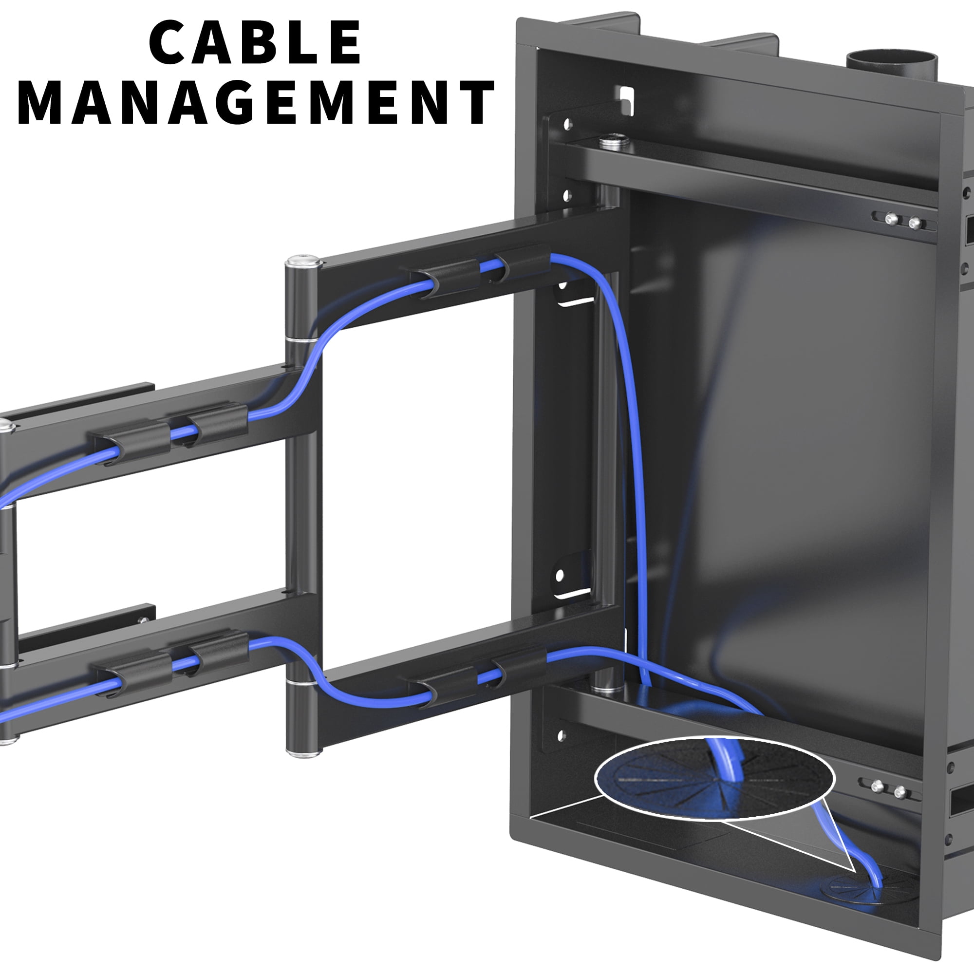 VIVO Recessed In-Wall TV Mount for up to 75" LED LCD Screens, Ultra Low Profile