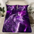 thumbnail image 2 of Castle Fairy Animal Wolf 4 Pieces Queen Sheet Sets for Teens Women Men,Starry Sky Ultra Soft Flat Sheet,Abstract Gradient Queen Fitted Sheet,Breathable Home Decor, 2 of 7