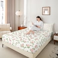 thumbnail image 4 of Homewish Kawaii Rose Floral Bed Sheets for Kids, Cartoon Boho Flower King Sheets, Simple French Style Sheet Set, Super Cozy Room Decor, 4pcs, 4 of 7