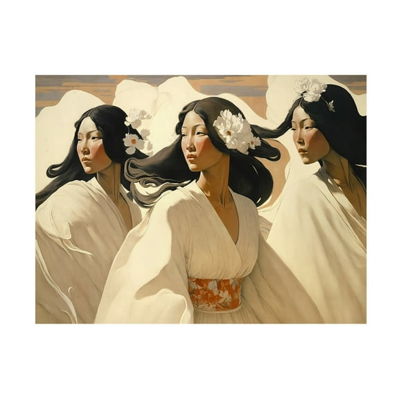 Canvas Wall Art - Treechild 'The Dance Of The Sisters' Wall Art for Living Room, Bedroom, or Office D?cor by Trademark Fine Art - 19 x 14 Inches