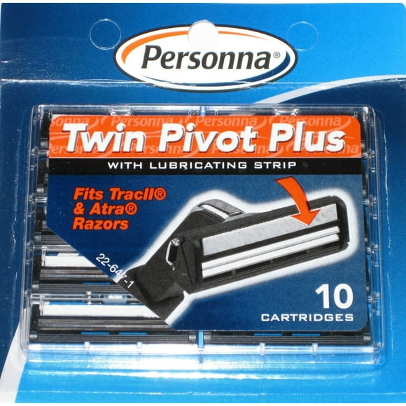 1 Pack Personna Cartouches Twin Pivot Plus avec Bande Lubrifiante - 10 Lames