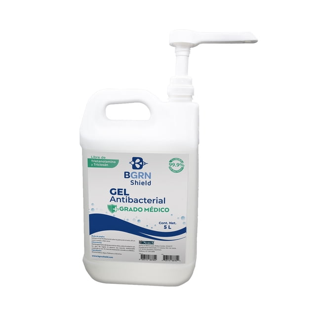 Gel Antibacterial BGrn Shield. Grado Médico, 70% Alcohol. 5 Litros. BGrn Shield GA-5L / Alcohol en Gel antibacterial / Grado Médico