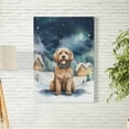 thumbnail image 2 of Hello Winter Goldendoodle Welcome Snowy Night Watercolor Vintage Vertical Matte Canvas Poster Doodle Dog Lover Gifts Idea Wall Art Home Decor - 01011, 2 of 5
