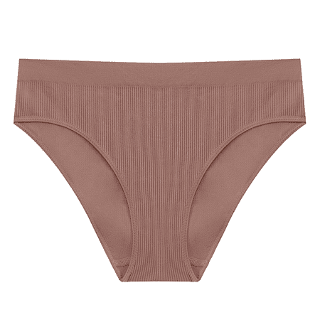 Fulorrnie Underwear for Women Comfort Cheeky Sport Breathable Panties Seamless High Waist Banded Stretchable Panty Coffee L