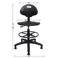 thumbnail image 6 of TAKE UR SEAT Deluxe Polyurethane Drafting Lab Stool Chair, 18" Adjustable Footring, 10" Adjustable Height, 450 lbs seat Capacity, Heavy Duty, Built and Shipped Within 24 Hours (Glide), 6 of 10