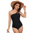 thumbnail image 6 of Wamejoo Two Piece Tankini Bathing Suit One Shoulder Swimsuit for Women Tummy Control Swimwear (Black, XL), 6 of 9