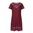thumbnail image 4 of Aloohaidyvio Dresses Plus Size,Womens Fashion Comfortable Casual Ethnic Short Sleeve Round Neck Print Dress, 4 of 6