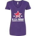 thumbnail image 3 of Inktastic Red Friday Remembering Everyone Deployed with Red American Flag Women's V-Neck T-Shirt, 3 of 5