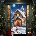 thumbnail image 6 of Horivan 1 Packs Christmas Door Cover with Santa Claus Design Festive Holiday Decoration for Front Door Indoor Wall Party Polyester Fabric Large 90x180cm, 6 of 6