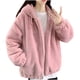 thumbnail image 2 of Abrigo informal con capucha de manga larga y chaquetas para mujer, largo medio, holgado, cálido, grueso, con cremallera, con capucha, de polar para invierno, abrigo/chaqueta informal con capucha de ma, 2 of 5
