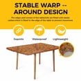 thumbnail image 4 of Boho Yellow Flowers Table Cloths for 5 Foot Rectangle Tables, Spring Abstract Watercolor Floral Leaf Patio Waterproof Elastic Fitted Tablecloths, Washable Rectangular Table Cover for Camping, 4 of 8