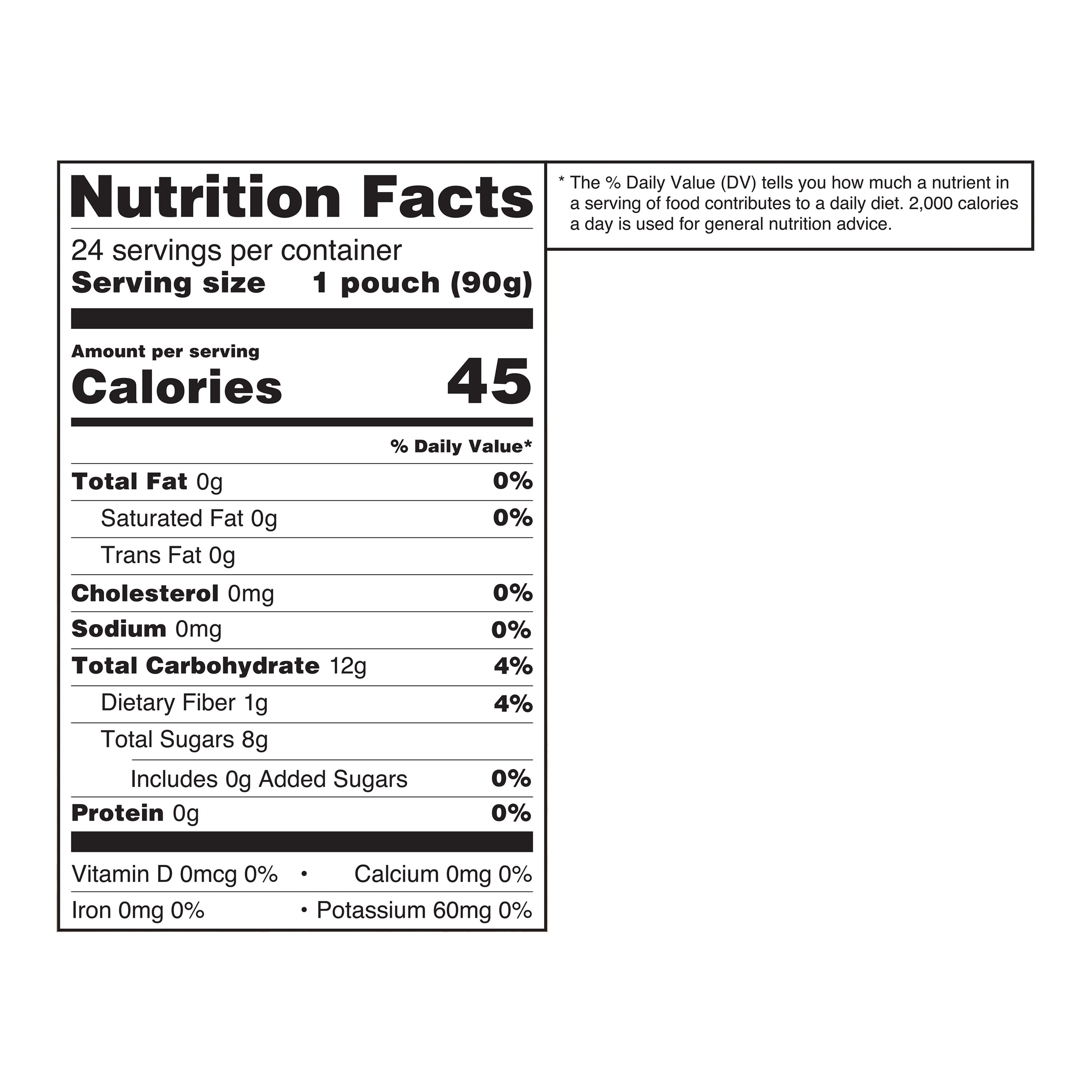 Great Value Unsweetened Applesauce, 3.2 oz, 24 Pouches
