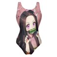 thumbnail image 4 of Kamado Nezuko Womens Bathing Suits One Piece Swimsuits Cute Bikini Printed Swimwear Cover Up Dress XL, 4 of 7