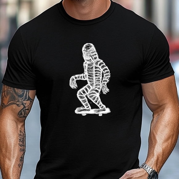 Men'S T-Shirt, Easy And Clean, Minimalist Fashion, Featuring a Gorilla Design for Summer Casual Wear with a Round Neck And Short Length,