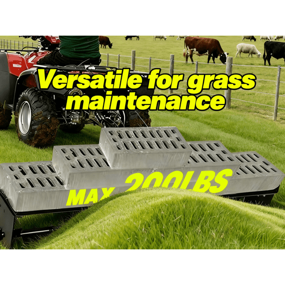 32 Inch Tow Behind Aerator, 200 LBS Heavy Duty Pull Behind Aerator, with Galvanized Steel Tines, for Lawn, Yard and Garden