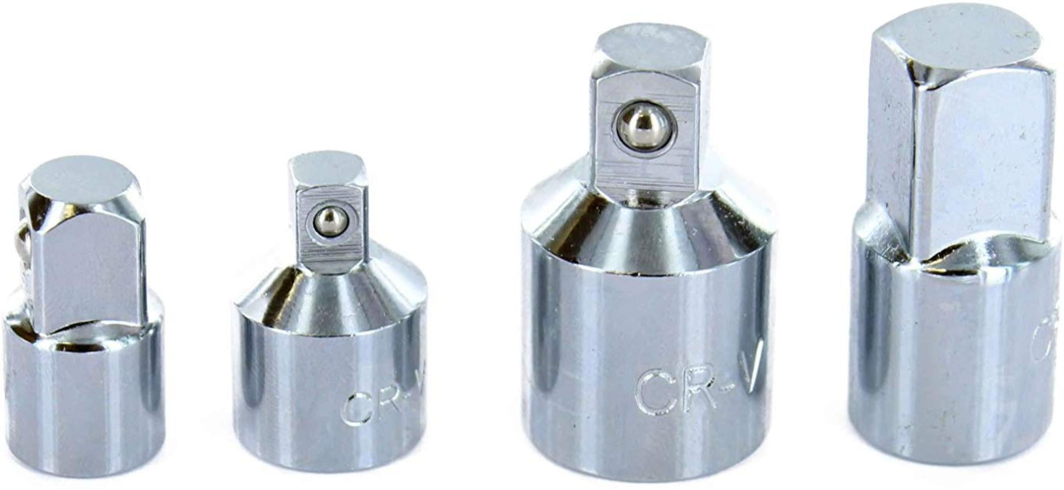 Socket Reducer Adapters Impact Cheater 4pc Set 3/8 to 1/2 Adapter, 1/