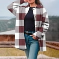 thumbnail image 3 of Stamzod Winter Jackets for Women Fashion Plaid Stand Collar Long Sleeve Jacket Outerwear Casual Warm Coat for Women with Pocket Wine B L, 3 of 8