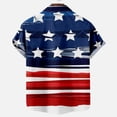 thumbnail image 4 of DPTALR Hommes Casual Col Rabattable Impression Manches Courtes Ont des Poches Cardigan Bouton Chemise Tops Blouse, 4 of 6