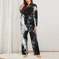 thumbnail image 2 of Daiia Butterfly Angel Wings Art for Women's Long-Sleeved Pajama Set – Soft & Comfortable Sleepwear Button-Up Pajamas Cozy Lounge Wear-Medium, 2 of 7