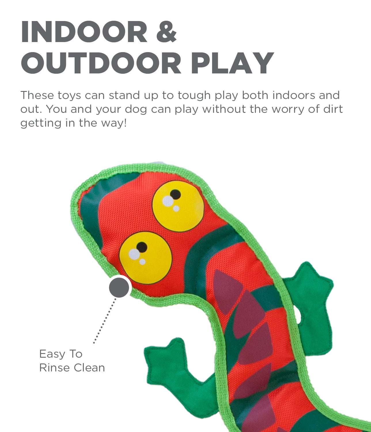 Outward Hound Fire Biterz Gecko Plush Interactive Dog Toy, Orange, Large