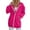 Hot Pink, variant on Women's Mid Length Long Sleeve Hoodie, Solid Color Zip Up Sweatshirt Jacket for Cold Weather, Casual Winter Top with Kangaroo Pocket for Street Style-White
