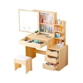 thumbnail image 2 of TOCADOR PARA DORMITORIO CON BANCO Y ESPEJO COLOR CAFÉ CLARO, 2 of 7