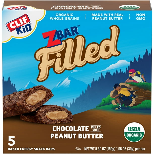 CLIF Kid Zbar Filled Organic Granola Bars, Kids Snacks, Chocolate with