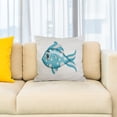 thumbnail image 2 of 3drose, Cute Blue and White Polka Dot Fish Illustration, 16x16 inch Pillow Case, 2 of 5