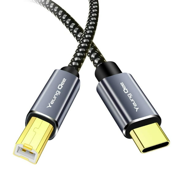 shiyou-USB C Printer Cable 12 ft, USB Type C to USB 2.0 Type B Printer Scanner Cable Cord Compatible with Brother, HP, Lexmark, Epson, Dell, Xerox, Samsung etc (12FT/4M)