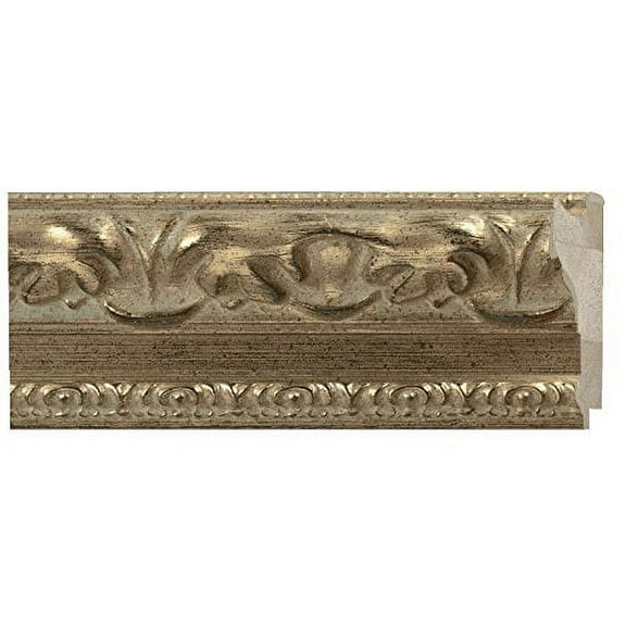 Picture Frame Moulding (Wood) 18Ft Bundle - Distressed/Aged Antique Gold Finish - 4" Width - 7/16"