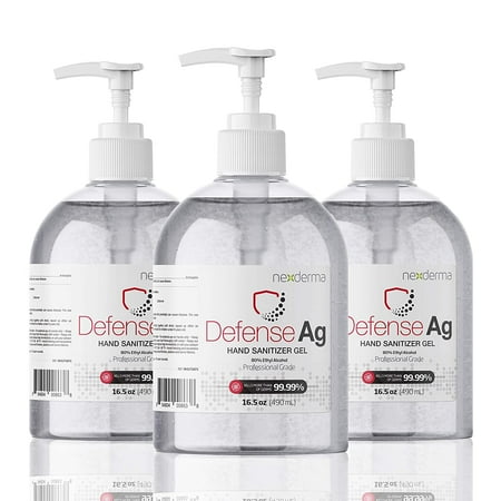 NEXDERMA Antibacterial Hand Sanitizer Gel for Workplace, Herbal Scent Pump Bottle - 16.5oz, 3Pack