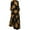Yellow, variant on ZANZEA Women Tiered Printed V-Neck Elegant Casual Long Dress