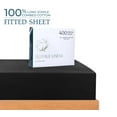thumbnail image 3 of Royale Linens 400 Thread Count 100% American Grown Cotton Fitted Sheet King Size - All Around Elastic Fitted Sheet - Luxury Sateen Weave - Snug Fit Bottom Sheet Fit Up To 16 Inch (King, Night Black), 3 of 9