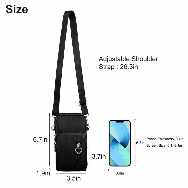 TSV Waterproof Nylon Crossbody Cell Phone Bag with Wristlet photo 2