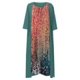 thumbnail image 2 of Robes Grande Taille Dames Deux Pièces Impression Numérique 3D Mode Manches Courtes Printemps Robe Marine m, 2 of 3