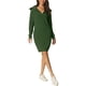 thumbnail image 2 of INSPIRE CHIC Vestido de suéter midi casual de manga larga con cuello en V y cremallera para mujer, verde militar L, 2 of 6