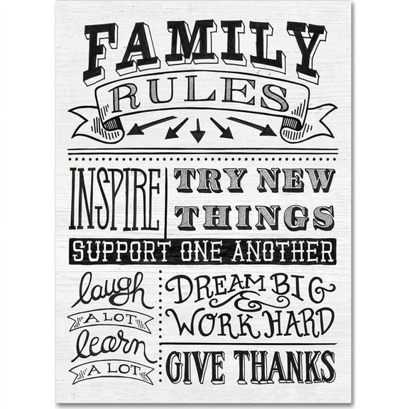 Trademark Fine Art "Family Rules II" Canvas Art by Mary Urban