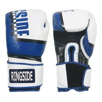 Ringside Omega Sparring Boxing Gloves, White/Blue, 16 oz.