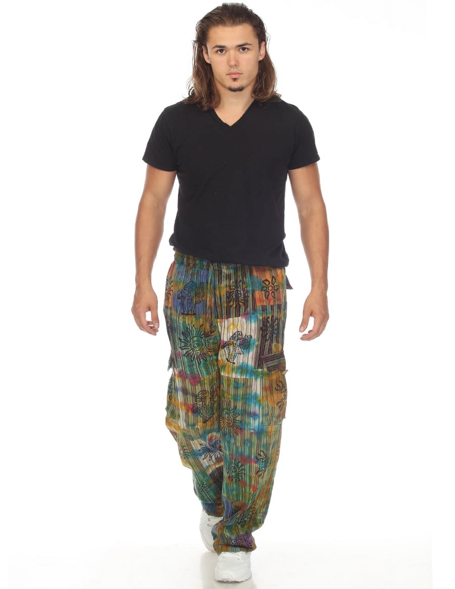 Karma Handicrafts Patchwork Casual Cotton Trousers Hippie Yoga Pants Festival Combat S58 (Cotton, 4XL