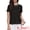 Black, variant on DARING DIVA Women's Tweed Neck Tops 2026 Short Sleeve Summer Elegant Blouse XS Black