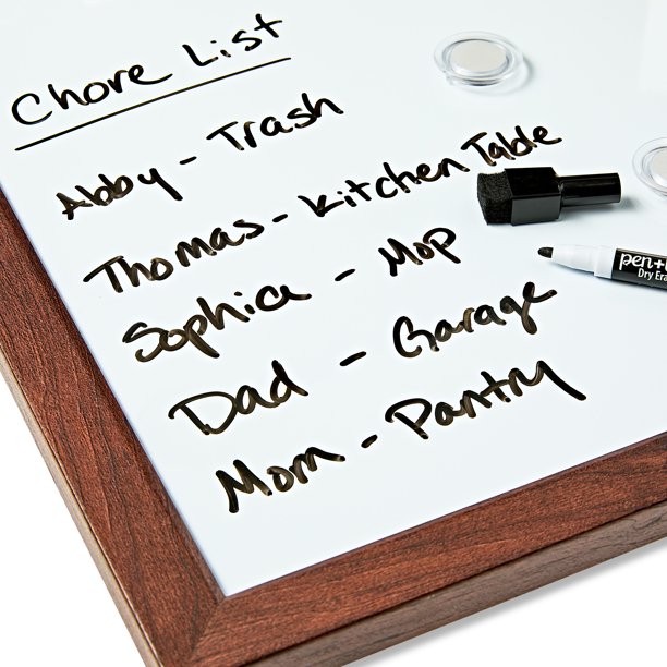 Pen+Gear Wood Magnetic Dry Erase Whiteboard, 17